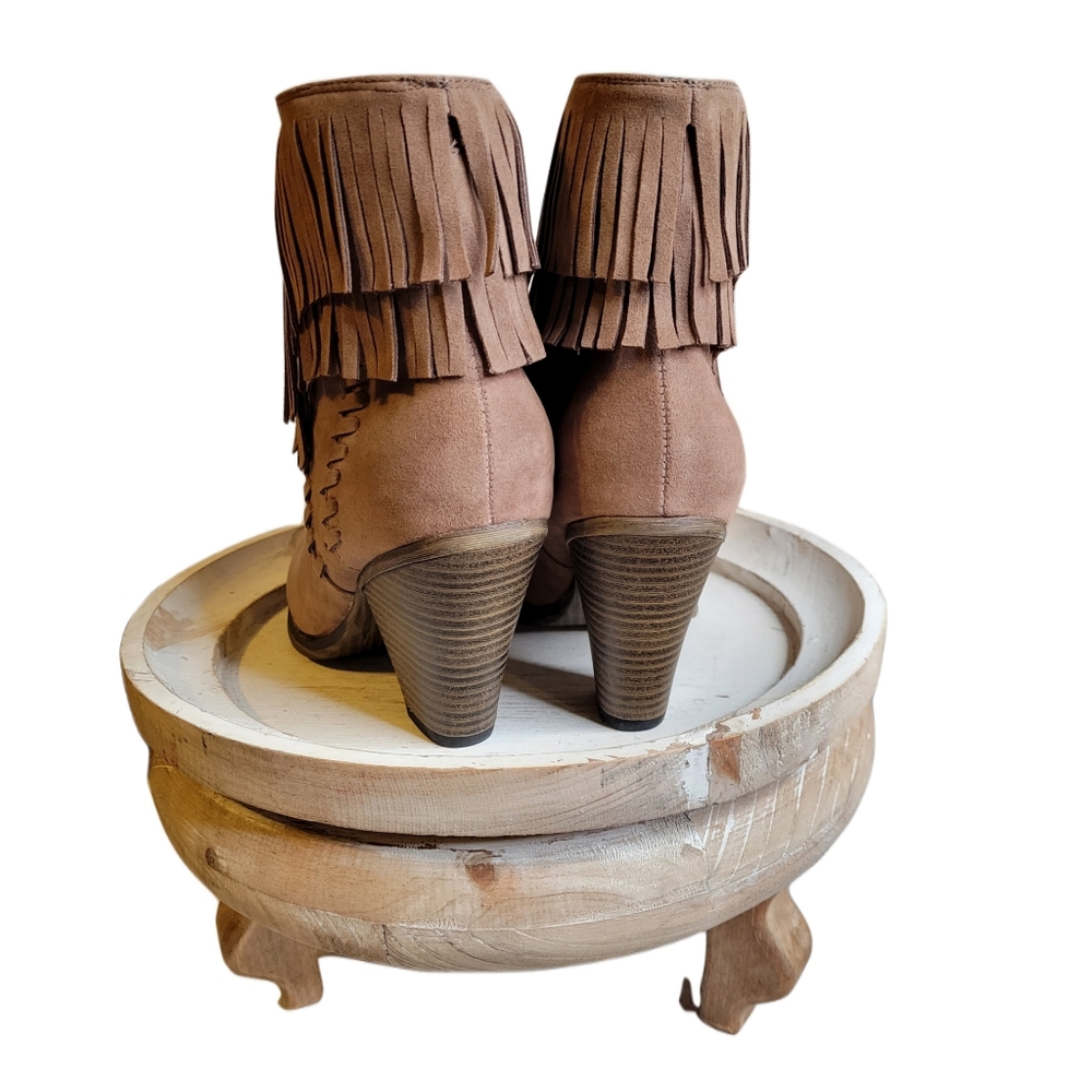TAUPE SUEDE BOOTS - Picture 3 of 7